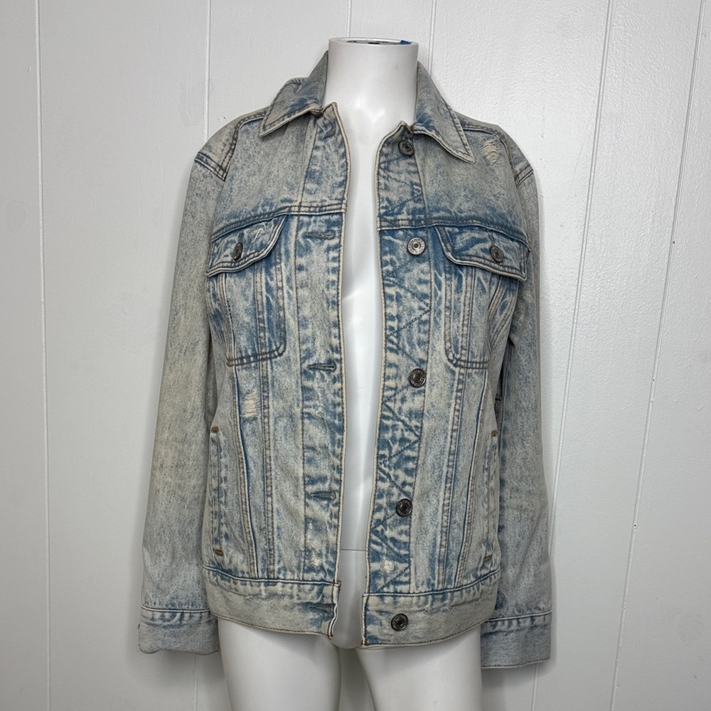 Abercrombie & fitch acid washed denim jacket coat XS